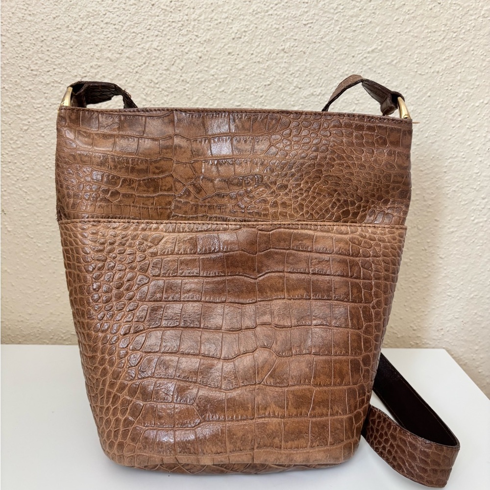 SAKS FIFTH AVENUE Vintage Croc Leather Crossbody